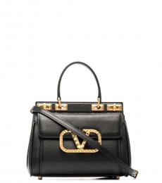 Valentino Garavani Black Rockstud Alcove Mini Satchel