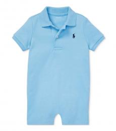 Baby Boys Suffield Blue Interlock Polo Shortall