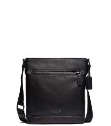 Coach Black Graham Flat Large Crossbody Bag