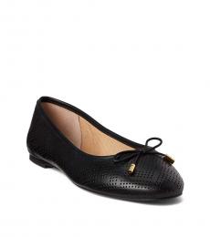 Ralph Lauren Black Jayna Perforated Ballet Flats