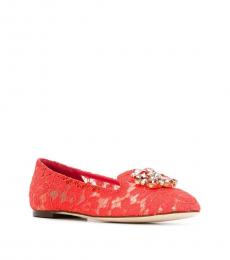Red Cruise Lace Ballerinas