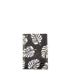 Dolce & Gabbana Black & White Palms Print Wallet