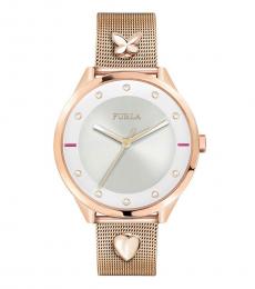 Rose Gold Silver Dial Watch