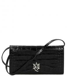 Alexander McQueen Black Textured Mini Crossbody