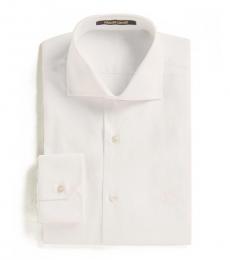 Roberto Cavalli White Solid Slim Fit Dress Shirt