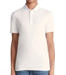 Versace Collection Whiteprint Medusa Logo Embroidery Polo