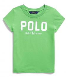 Ralph Lauren Little Girls New Lime Logo T-Shirt