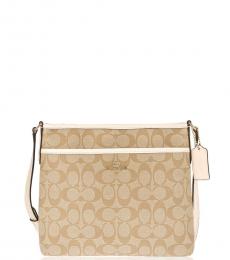Coach Light Khaki Chalk File Medium Crossbody
