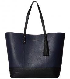 Cole Haan Marine Blue/Black Bayleen Large Tote