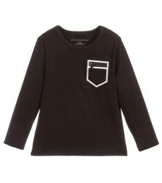 Stella McCartney Boys Black Front Pocket T-Shirt