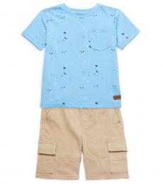 7 For All Mankind 2 Piece T-Shirt/Shorts Set (Little Boys)