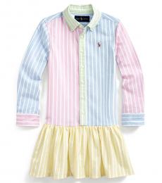 Ralph Lauren Little Girls Multicolor Oxford Fun Shirtdress