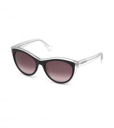 Balenciaga Black-Violet Mirror Sunglasses