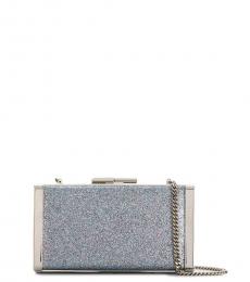Jimmy Choo Blue Silver J Box Clutch