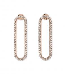 Rose Gold Pave Drop Earrings