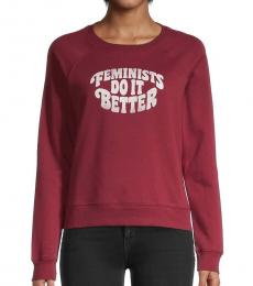 Rebecca Minkoff Dark Red Cotton-Blend Sweatshirt