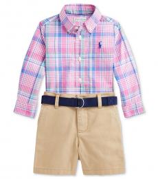 Ralph Lauren 3 Piece Shirts/Belt/Shorts Set (Baby Boys)