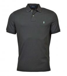 Grey Classic Fit Mesh Polo