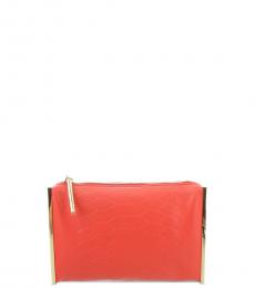 Coral Embossed Cleo Clutch