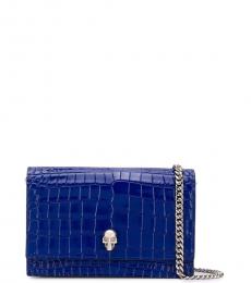 Alexander McQueen Dark Blue Skull Mini Crossbody Bag