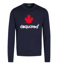 Dsquared2 Dark Blue Logo Knitted Sweater