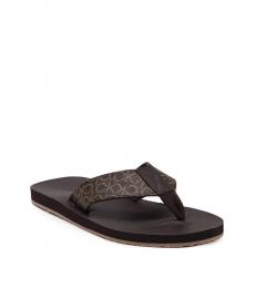 Calvin Klein Brown Signature Duggar Flip Flops
