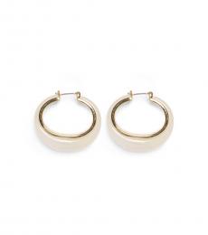 White Gold Sea Glass Hoop Earrings