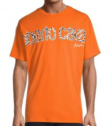 Orange Print Logo T-Shirt