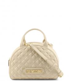 White Quilted Mini Satchel