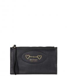 Juicy Couture Black Heart To Heart Wristlet