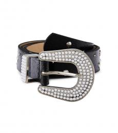 Vince Camuto Black Pearl-Embellished Belt