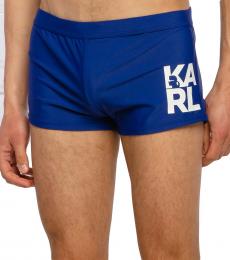 Karl Lagerfeld Royal Blue Basic Printed Trunk Swimsuit