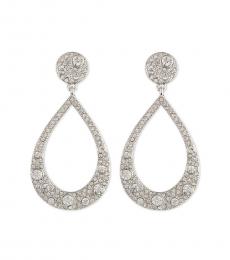 Silver Crystal Pave Earrings