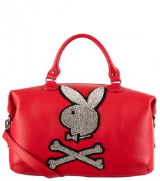 Philipp Plein Red Crystals Large Duffle Bag