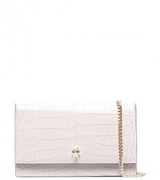 Alexander McQueen Light Grey Skull Small Crossbody Bag