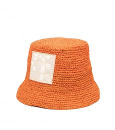 Jacquemus Orange Logo Patch Bucket Hat
