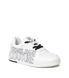 Versace Jeans Couture White Printed Logo Sneakers