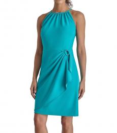 DKNY Light Green Halter Neck Dress