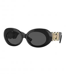 Versace Black Gray Oval Sunglasses