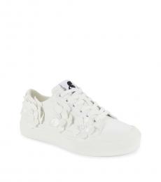 Karl Lagerfeld White Floral Applique Sneakers