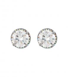 Betsey Johnson Silver Crystal Stud Earrings