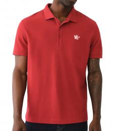 True Religion Red Buddha Patched Logo Polo