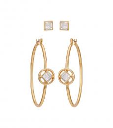 Vince Camuto Golden Stud & Hoop Earrings Set