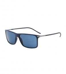 Matte Blue Square Sunglasses