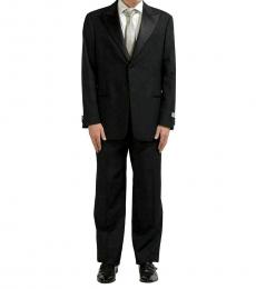 Armani Collezioni Black Wool One Button Suit
