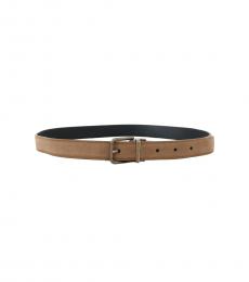 Dolce & Gabbana Brown Gold Brushed Buckle Belt