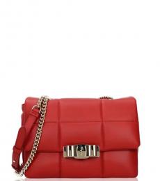 Salvatore Ferragamo Red Quilted Medium Shoulder Bag