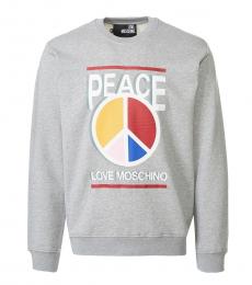 Love Moschino Grey Peace Logo Sweatshirt