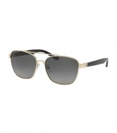 Tory Burch Light Gold-Grey Navigator Sunglasses