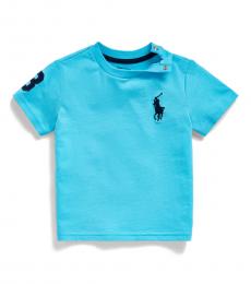 Ralph Lauren Baby Boys Liquid Blue Big Pony T-Shirt